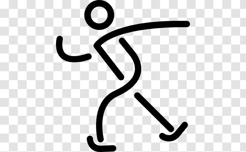 Stick Figure Walking Sport - Black And White Transparent PNG