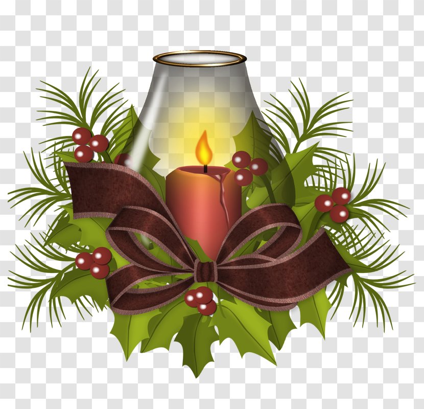 Christmas Decoration Candle Clip Art - Jingle Bell - Pretty Bow Transparent PNG