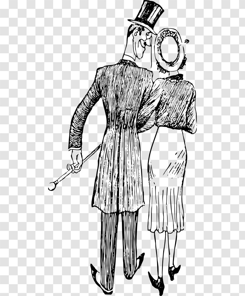 Drawing Walking Clip Art - Joint - Couple Transparent PNG