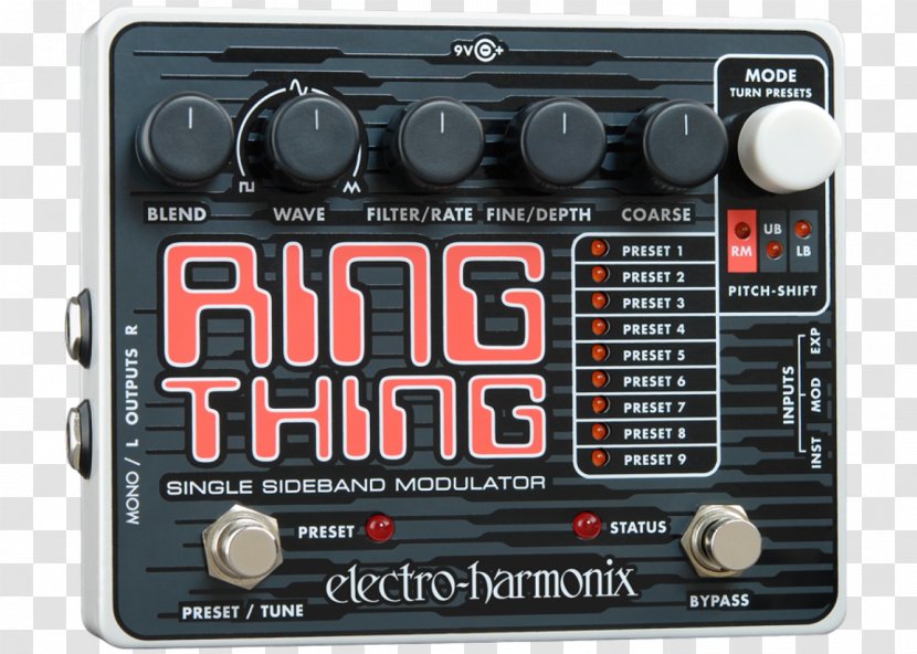 Electro-Harmonix Effects Processors & Pedals Pitch Shift Electric Guitar Octave Effect - Frame - Sitar Transparent PNG