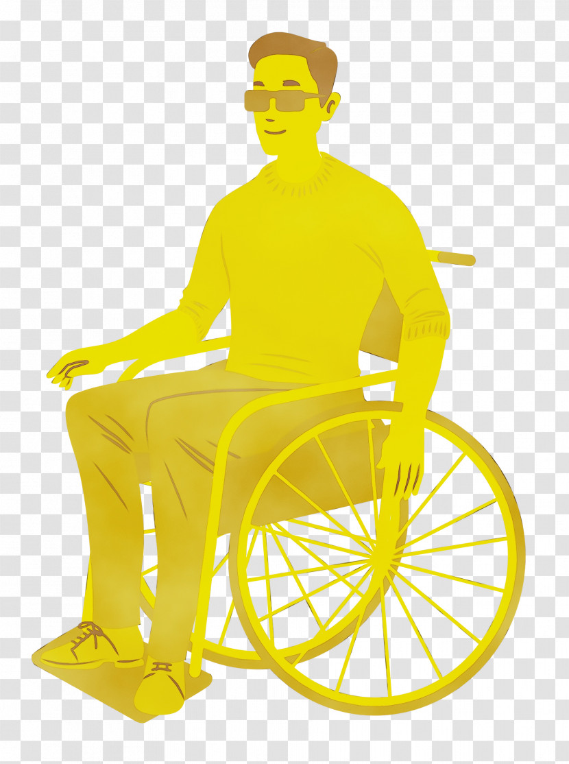 Chair Furniture Sitting Line Yellow Transparent PNG