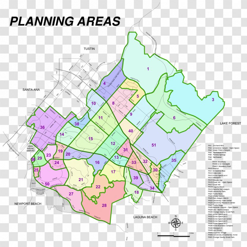 Irvine City Map Google Maps Planned Community - Areas Transparent PNG