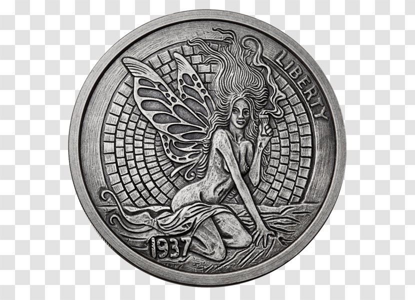 Coin Silver Ounce Hobo Nickel Medal - Gram - Green Fairy Tales Transparent PNG