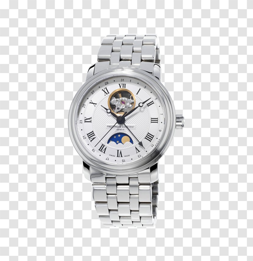 Frederique Constant Men's Classics Auto Moonphase Watch Bands Clock Transparent PNG