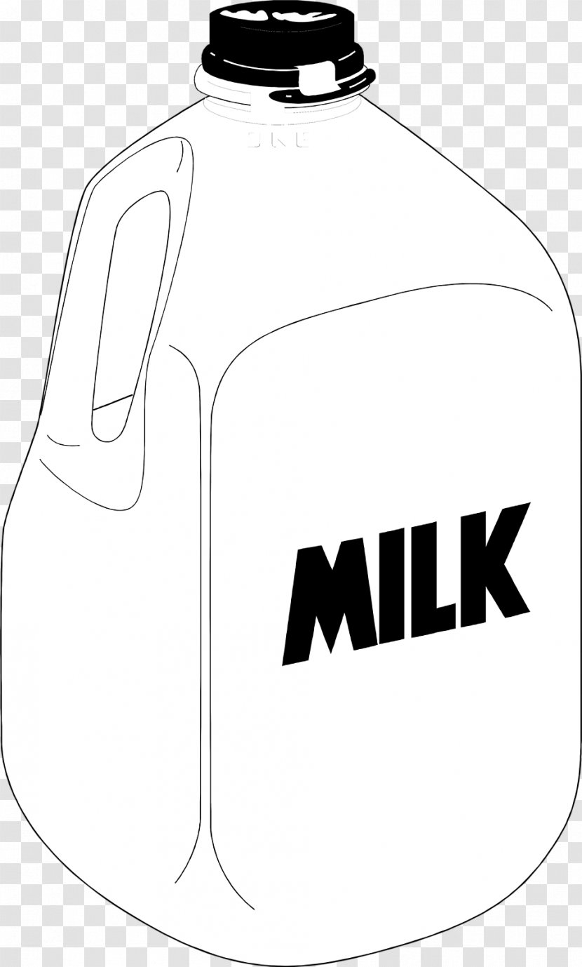 Square Milk Jug Gallon Chocolate Clip Art - Black And White - Cliparts Transparent PNG