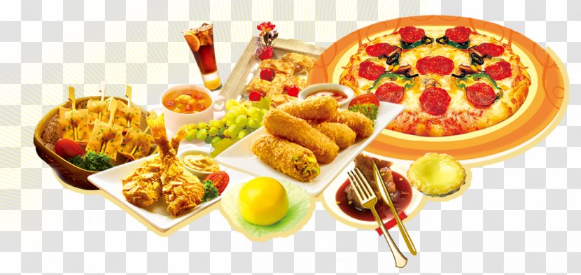 Fast Food Pizza KFC Poster Full Breakfast - Hors D Oeuvre - Element Transparent PNG