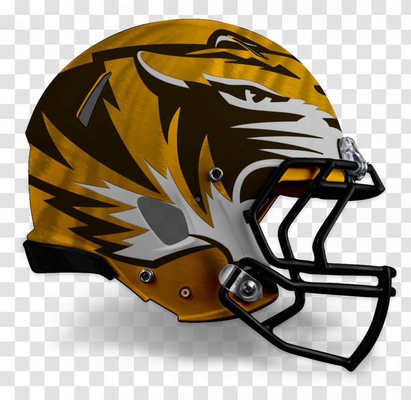 Missouri Tigers Football American Helmets Clemson Memphis - Face Mask - Gold Stripes Transparent PNG