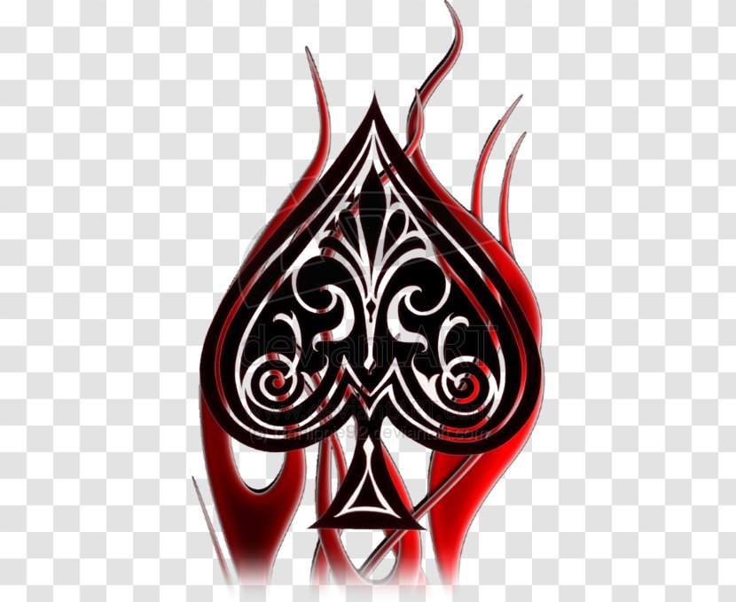 Ace Of Spades Tattoo Playing Card Queen - Cartoon Transparent PNG