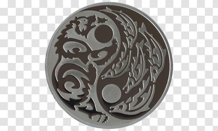 Silver Coin Chinese Panda Rhodium - Metal Transparent PNG