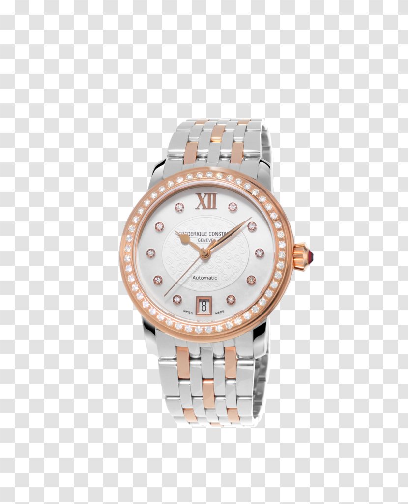 Frédérique Constant Geneva Automatic Watch Jewellery - Beige - Reloj Transparent PNG