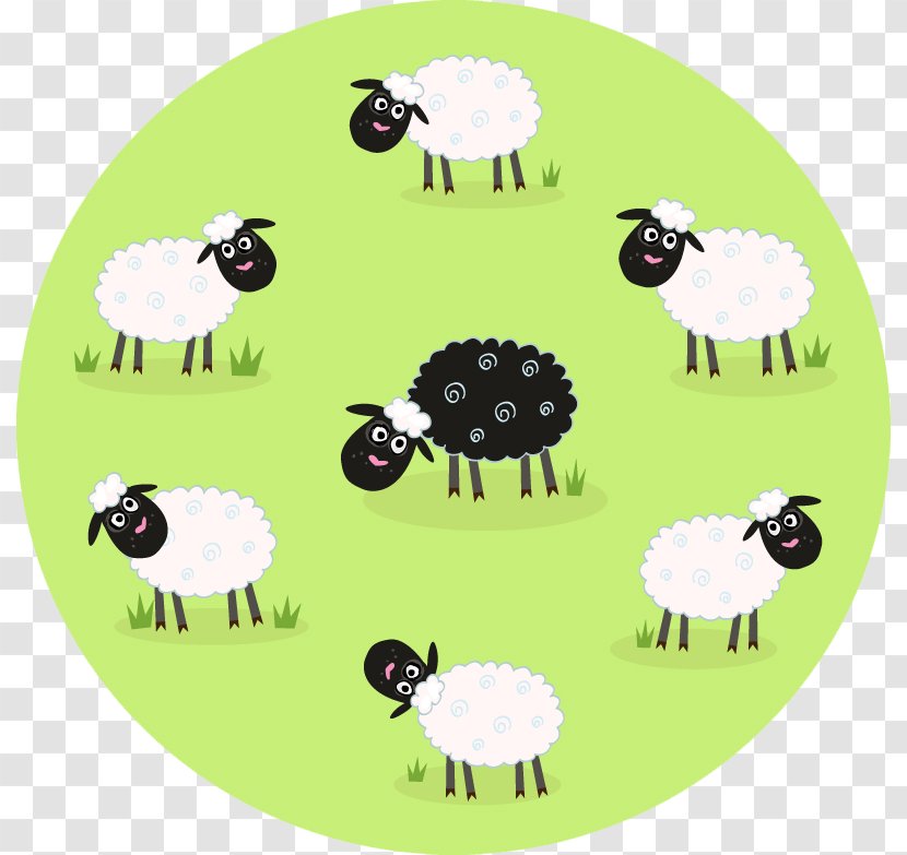 Black Sheep Cartoon Illustration - Pollinator - Grazing Group Vector Material Transparent PNG