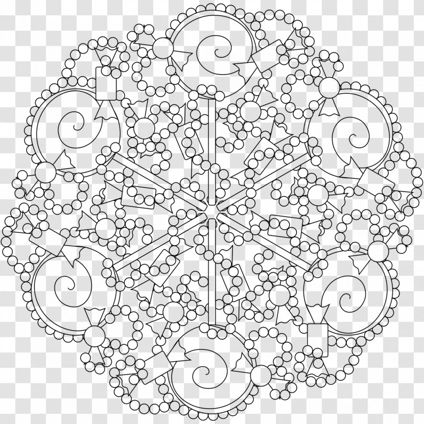 Mandala Kids Coloring Book Child Christmas - Black And White Transparent PNG