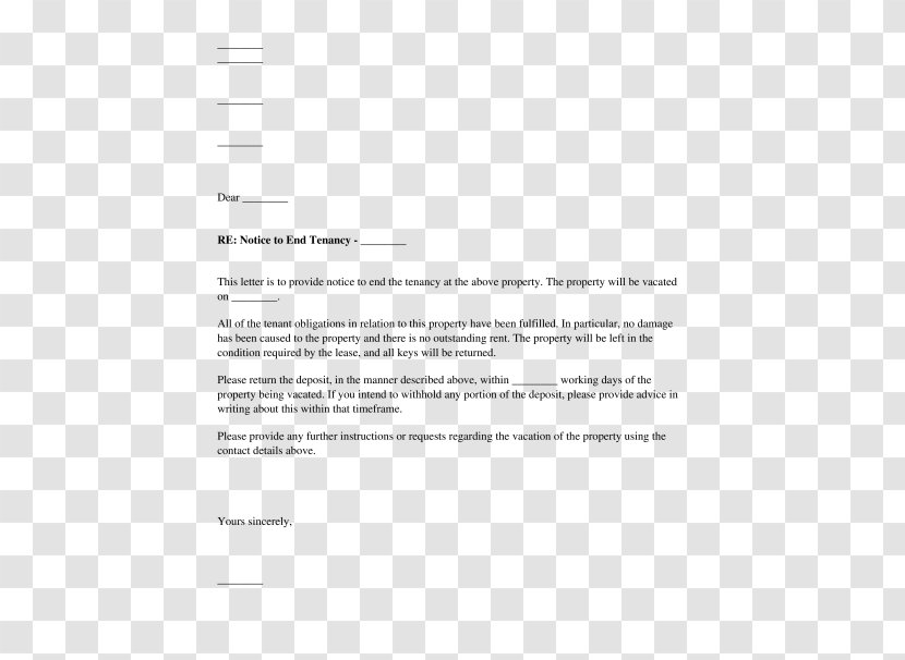 Document Letter Lease Landlord Template - Notice Design Transparent PNG
