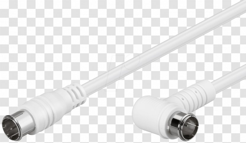 F Connector Coaxial Cable Electrical Goobay SAT Connection White Male -F - Technology Transparent PNG