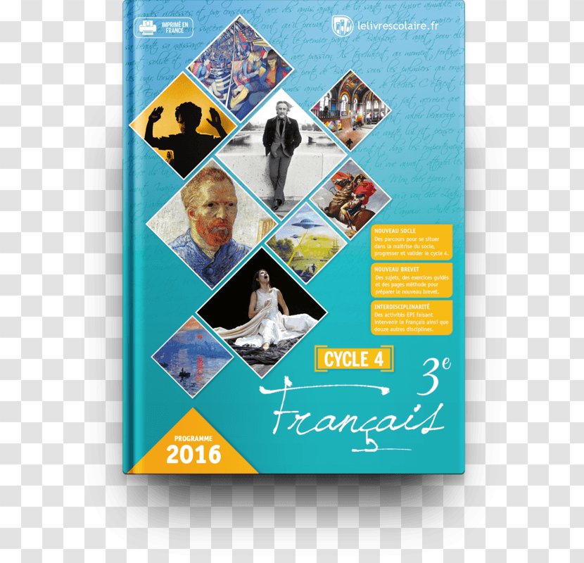 Français 3e Fleurs D'encre: Textbook Lelivrescolaire.fr - Art Paper - Book Transparent PNG