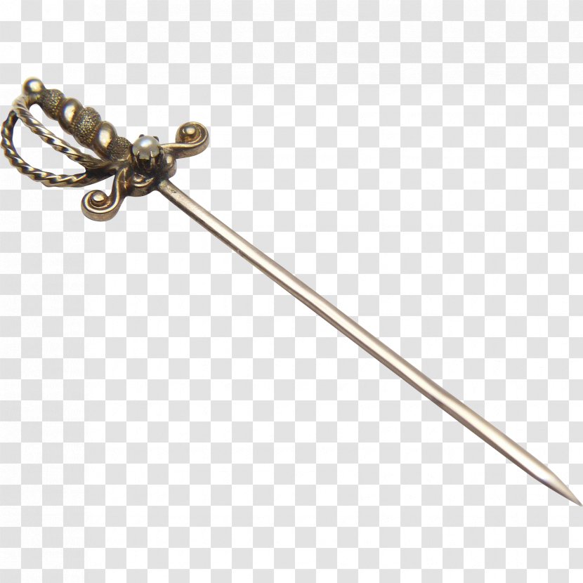 Tie Pin King Sceptre Jewellery Gold - Swords Transparent PNG
