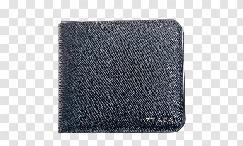 Wallet Leather Brand - Black - Prada Short Paragraph Two Fold Transparent PNG