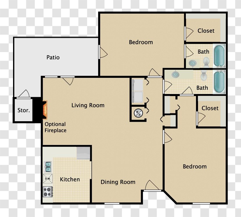 Apopka Verandahs At Hunt Club Apartment Homes Renting Ratings - Schematic - Closet Plan Transparent PNG