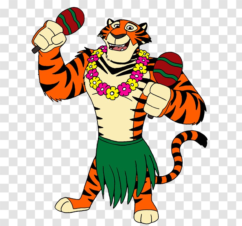 Tiger Hula Cartoon Dance Clip Art - Dancer Transparent PNG