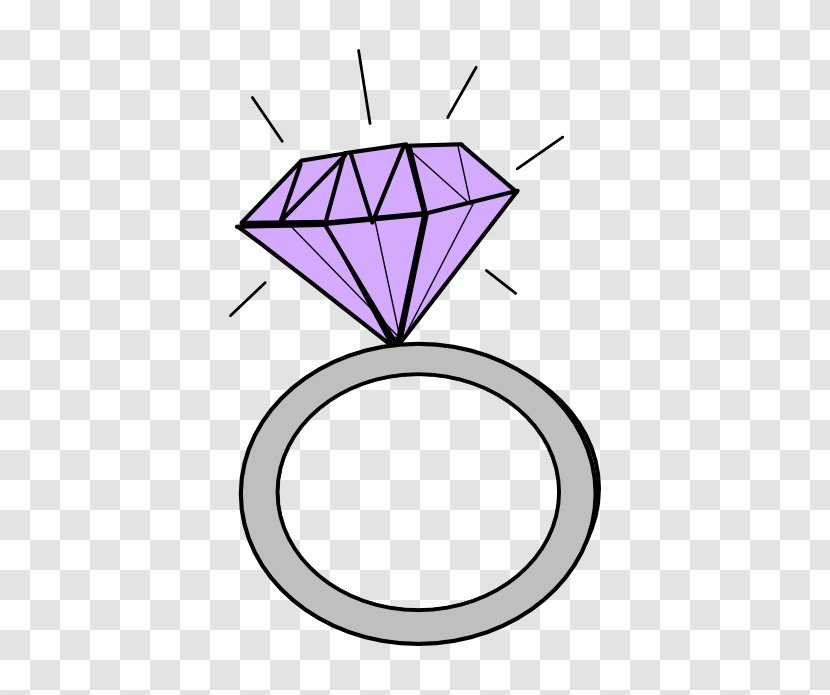 Engagement Ring Diamond Clip Art - Cartoon Purple Transparent PNG