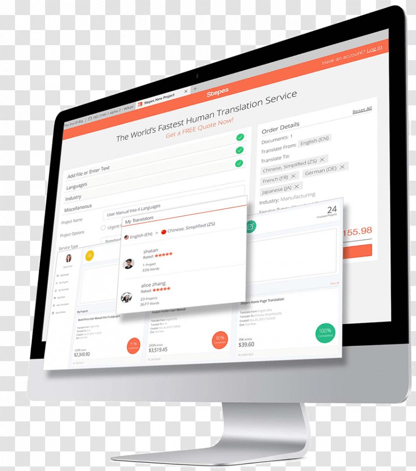 Computer Monitors One Hour Translation Text Stepes - English - Business Transparent PNG