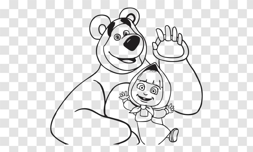 Masha Drawing Image Bear Animated Cartoon - Flower Transparent PNG