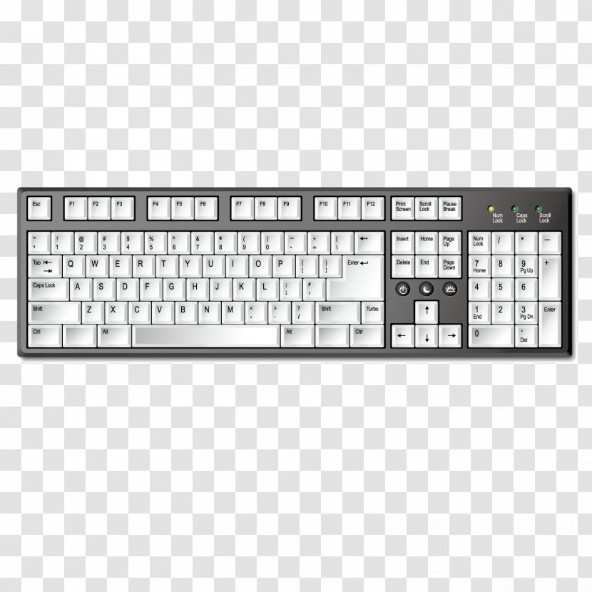 Computer Keyboard Macintosh - Text - Vector Black And White Transparent PNG
