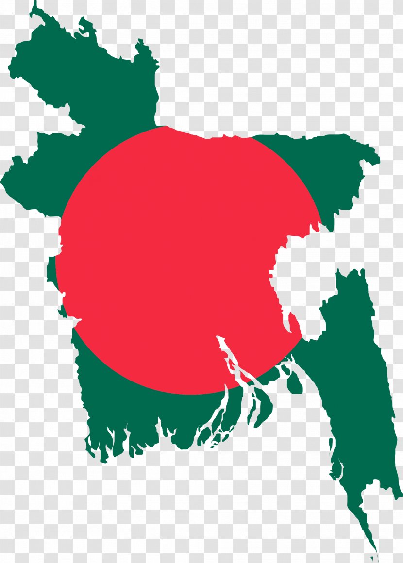 Flag Of Bangladesh Mapa Polityczna - Vector Map - Country Transparent PNG