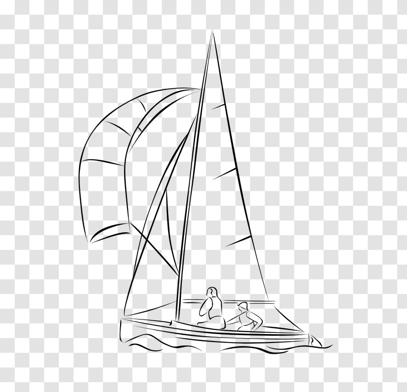 Sailing Ship Line Art Drawing - Tree - Sail Transparent PNG