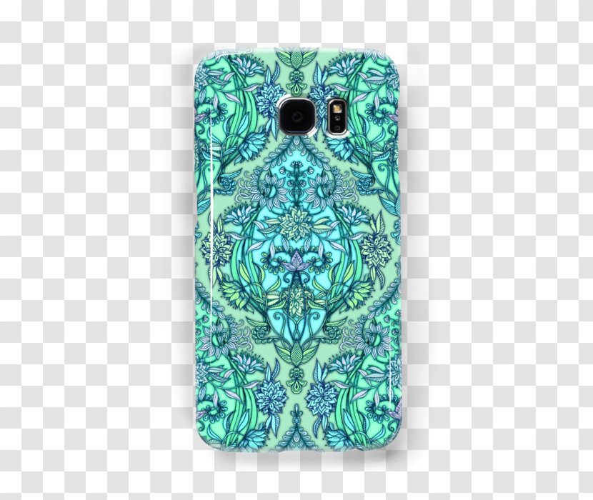 IPhone 6 Color Spoonflower Pattern - Turquoise - Botanical Transparent PNG