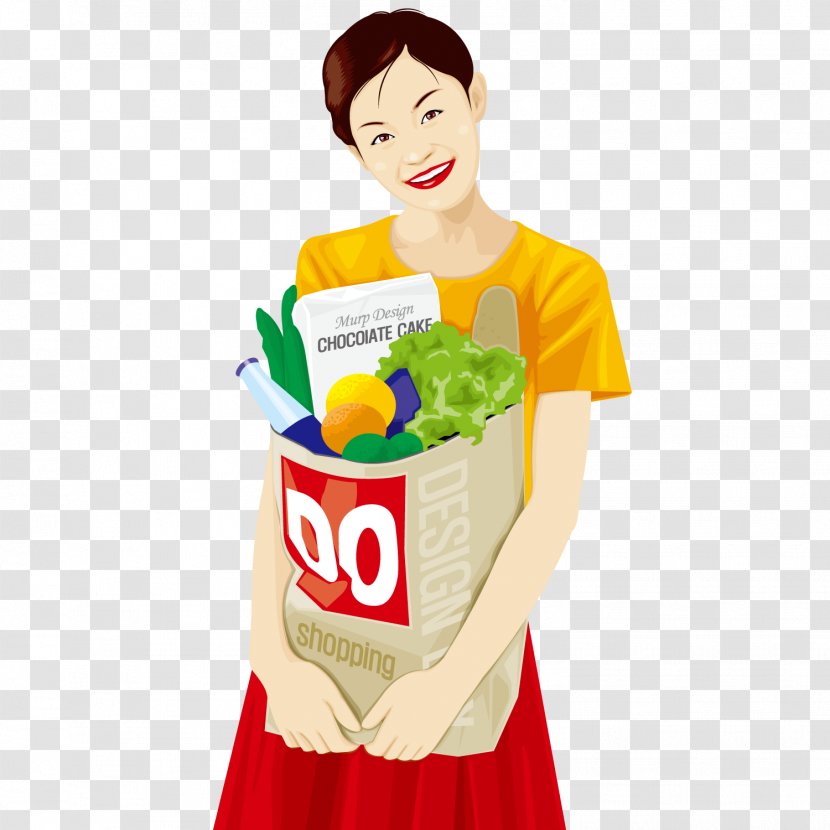 Vegetable Fruit Illustration - Woman - A Holding Transparent PNG