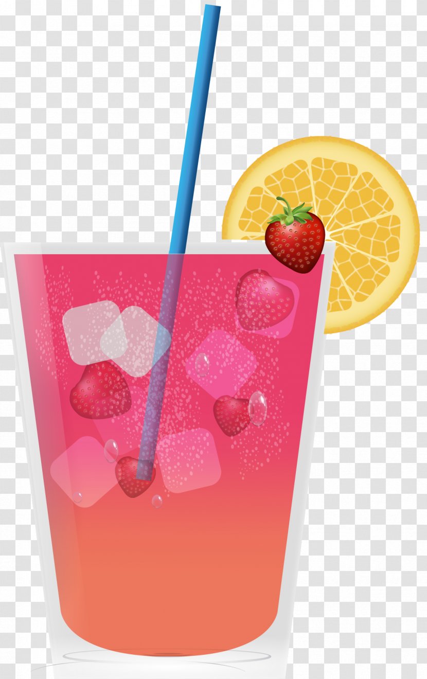 Juice Smoothie - Drink - Vector Hand Painted Strawberry Transparent PNG