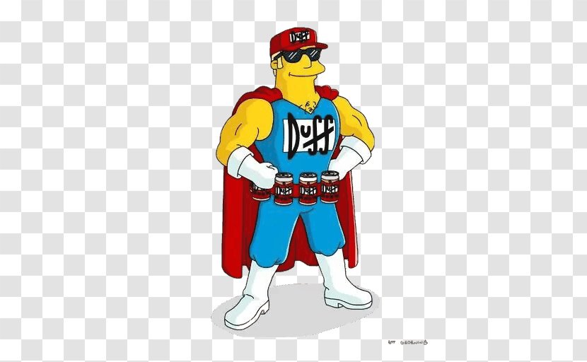 Duffman Bart Simpson Homer Moe Szyslak Duff Beer - Cartoon Transparent PNG