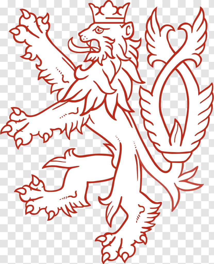 Lion Coat Of Arms The Czech Republic Heraldry - Drawing Transparent PNG