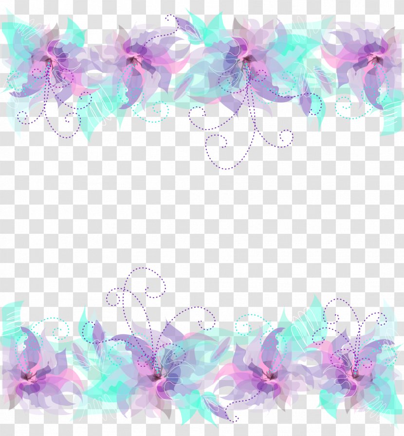 Flower Purple Blue Clip Art - Lilac - Frame Transparent PNG