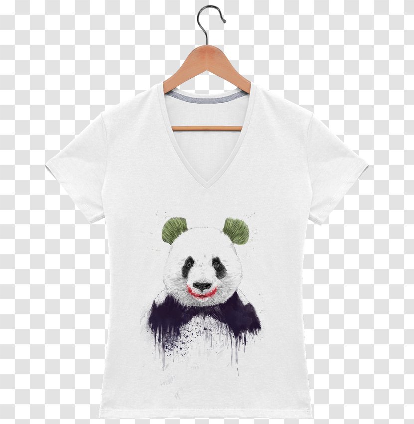 Giant Panda Joker T-shirt Batman - Sleeve Transparent PNG