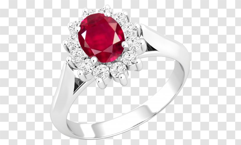 Ruby Wedding Ring Diamond Engagement - Rings Transparent PNG