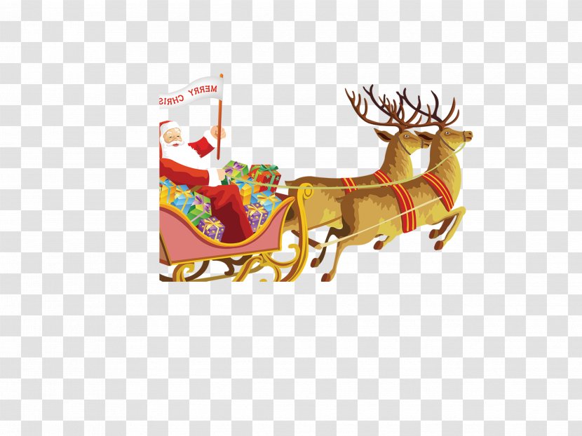 Pxe8re Noxebl Ded Moroz Santa Claus Christmas Gift - Reindeer Transparent PNG