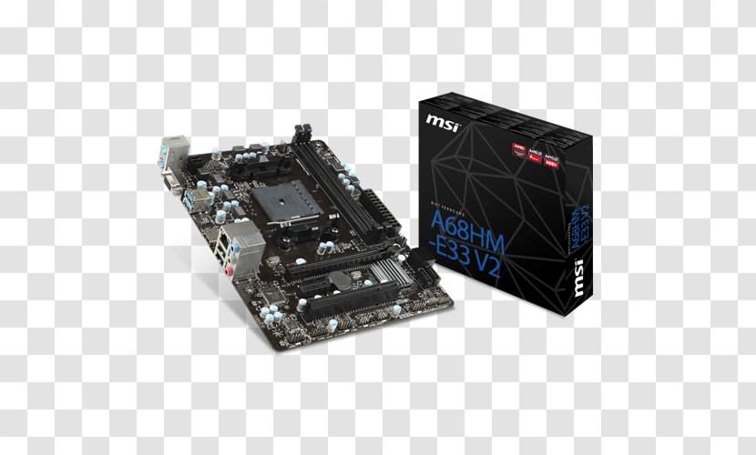 MicroATX Socket FM2+ Motherboard MSI A68HM-P33 V2 - Computer Component - Amd Accelerated Processing Unit Transparent PNG