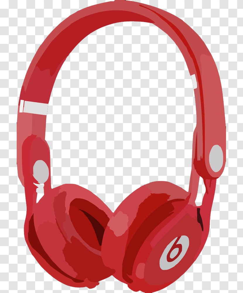 Microphone Noise-cancelling Headphones Beats Electronics Phone Connector - Heart - Red Transparent PNG