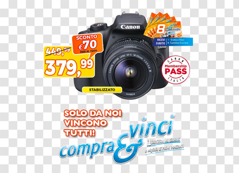 Digital SLR Canon EOS 1300D Camera Lens EF-S Mount Mirrorless Interchangeable-lens - Efs 1855mm Transparent PNG