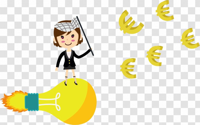 500 Euro Note Clip Art - Cartoon - Bulb Vector Woman Transparent PNG