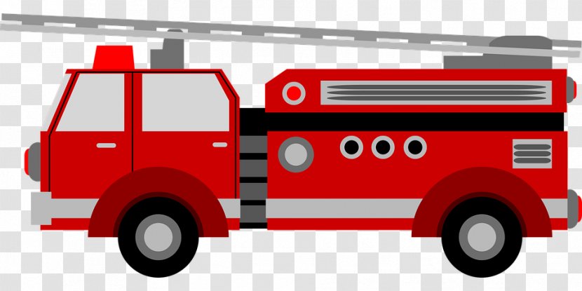 Fire Engine Red Firefighter Department Clip Art - Mode Of Transport Transparent PNG