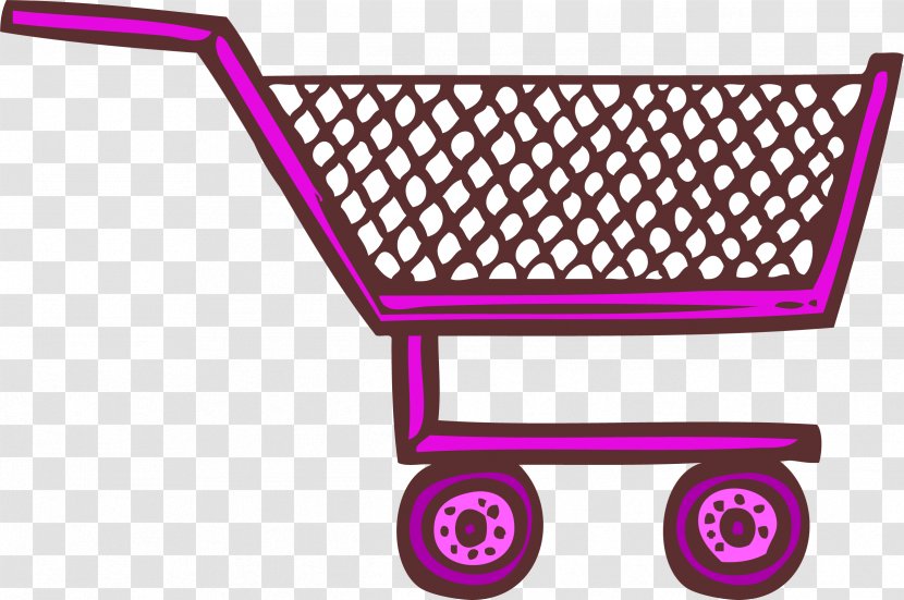 Shopping Supermarket - Cartoon - Purple Cart Transparent PNG