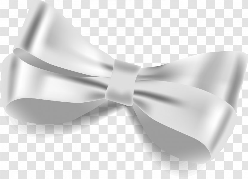 Bow Tie Butterfly White Ribbon - Necktie - Beautiful Transparent PNG