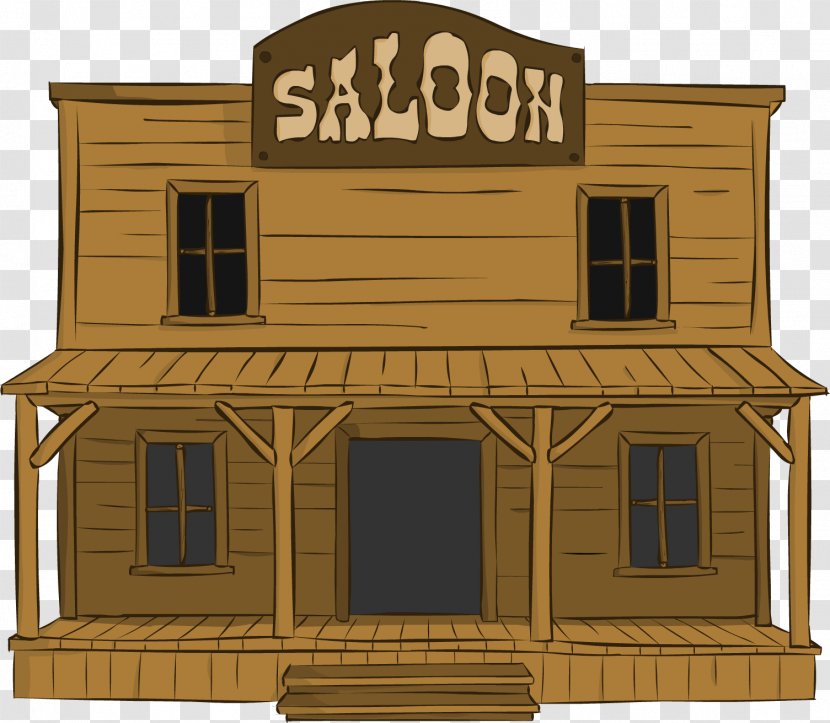 Animation Bar Western Saloon Log Cabin - Wild West Transparent PNG
