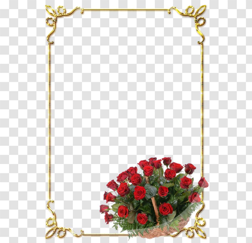 Picture Frame Garden Roses Jubileum Birthday Light - Gold Transparent PNG