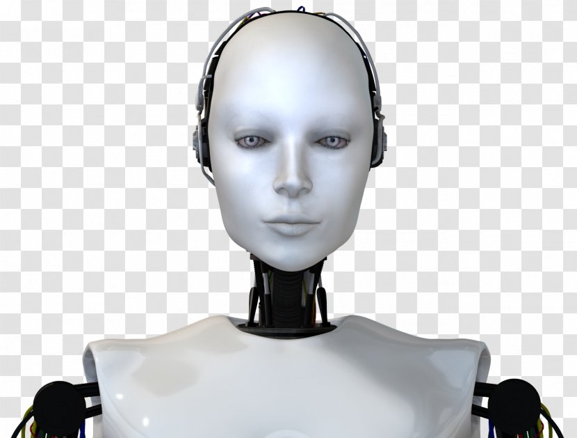 Humanoid Robot Woman Fan Cyborg Face - Cartoon - Robots Transparent PNG