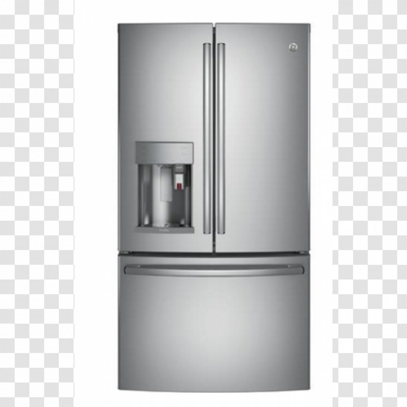 Refrigerator General Electric Ice Makers Lowe's Home Appliance - Kitchen - Stainless Steel Door Transparent PNG