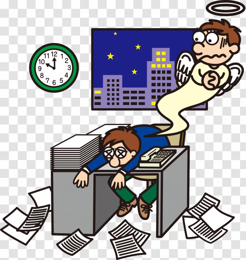 Overtime Cartoon Illustration - Laborer - Stay Up Late Dead Man Mango Transparent PNG